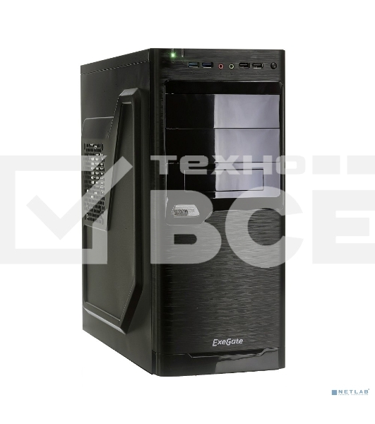 Компьютерный корпус Miditower Exegate XP-330U Black, ATX, <XP500, Black,120mm>, 2*USB+2*USB3.0, Audio