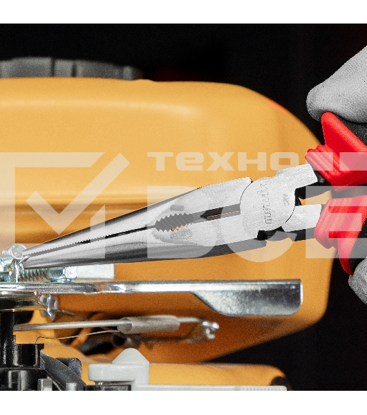 Длинногубцы прямые, 200 мм, хром-ванадий, двухкомпонентные рукоятки Matrix