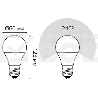 Лампа светодиодная Gauss A60 16Вт цок.:E27 груша 220B 4100K св.свеч.бел.нейт. (упак.:10шт) (102502216)