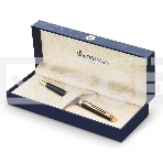 Ручка шариковая Waterman Hemisphere (CWS0920770) Matte Black GT M син. черн. подар.кор., фото4
