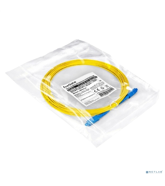 Патч-корд волоконно-оптический ExeGate FC-S-9-SC-SC-10M-LSZH (Шнур ВО SM 9/125 (OS2/G.652.D), SC/UPC-SC/UPC, Simplex, LSZH, 10 м)