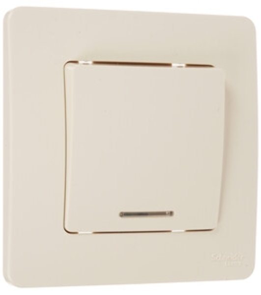 Systeme Electric Blanca внутр Беж Выключатель 1-клавишный (cх.1) с подсветкой, 10А, 250B