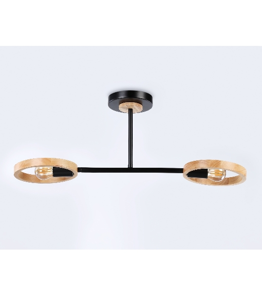 Светильник Ambrella light TR8244/2 BK/LWD черный/светлое дерево E27/2 max 40W 590*165*220