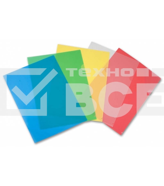 Папка-уголок Бюрократ Economy -E100A тисненый A4 пластик 0.10мм ассорти