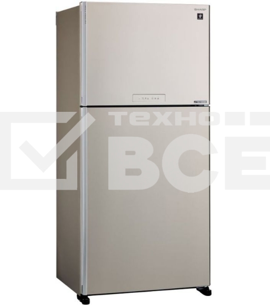 Холодильник Sharp SJ-XG60PMBE бежевый двухкамерный 422/178 л морозилка сверху, No Frost