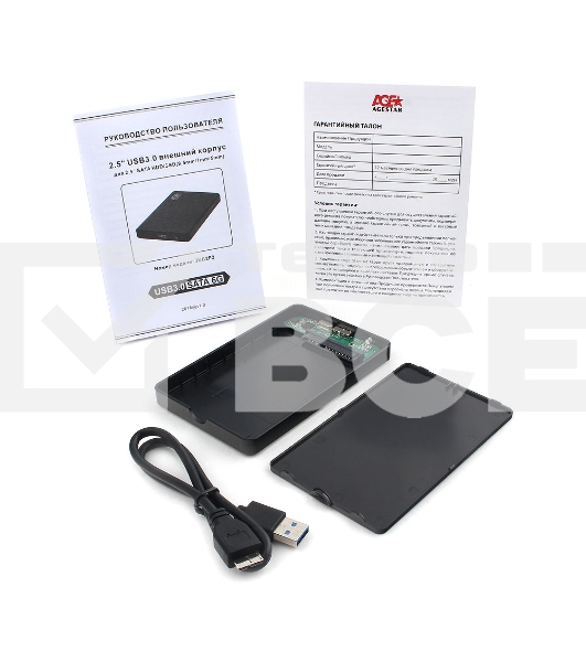 Внешний корпус для HDD AgeStar 3UB2P2 SATA III пластик черный 2.5