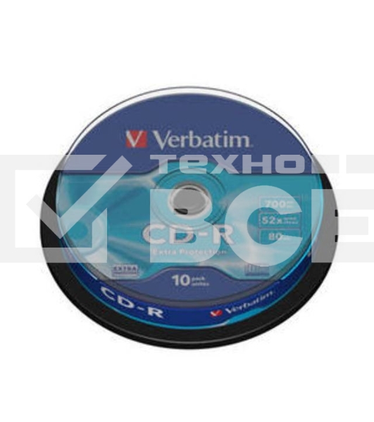 Диск CD-R Verbatim 700Mb 52x Cake Box (10шт) (43437)