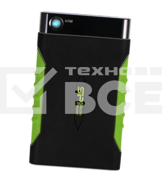Внешний HDD 2.5' Silicon Power Armor A15, 2TB, USB 3.2 Gen 1 Type-A, 5400 rpm, черно-зеленый