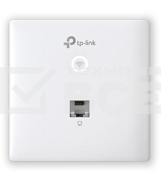 Точка доступа TP-Link Omada AC1200 wireless MU-MIMO Gigabit wall-plate Access Point, 1 Gigabit downlink port, 1 gigabit uplink port, 802.3af/at PoE in, wall plate mounting, support standalone mode and controlled by Omada SDN controller (Software/hardware/
