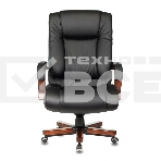 Кресло руководителя Бюрократ T-9925WALNUT/BLACK черный, кожа, крестовина дерево, фото11