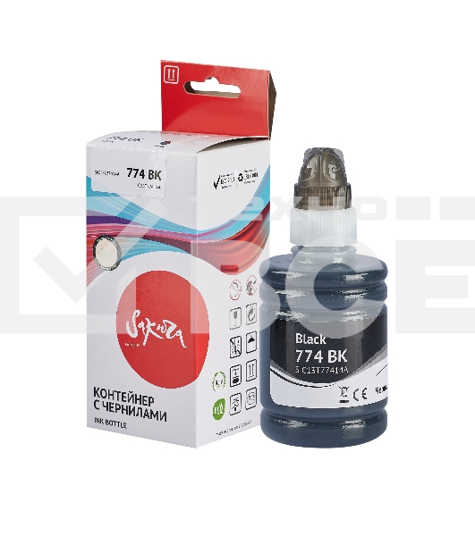 Контейнер с чернилами Sakura C13T77414A (774 BK) для Epson, черный, 7000 к., 140 мл.