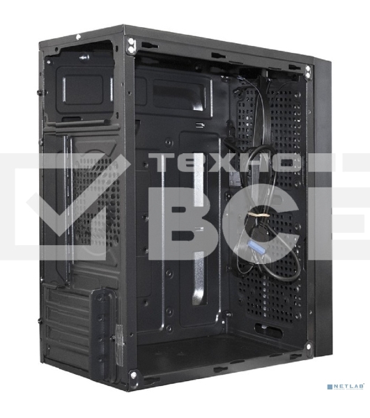 Компьютерный корпус Minitower ExeGate mEVO-9302-RGB (mATX, без БП, 2*USB+1*USB3.0, HD аудио, черный с RGB подсветкой)