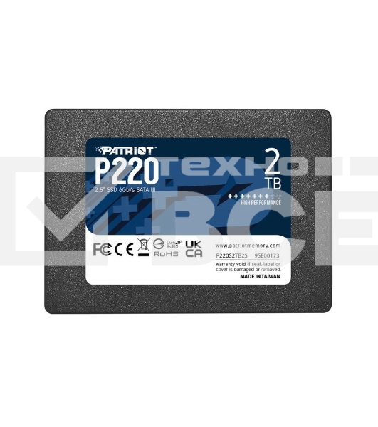 Накопитель SSD Patriot P220, 2TB, SATA III, 2.5