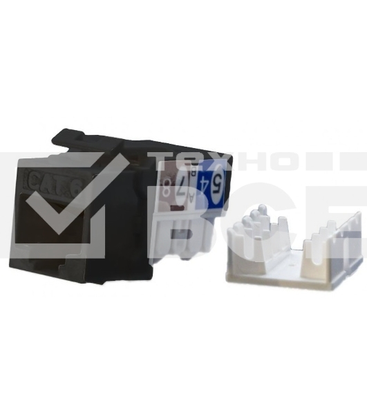 Модуль универсальный Hyperline KJ9, keystone, 1хRJ45, 90°, кат. 6, неэкр., 1 шт, цвет: чёрный