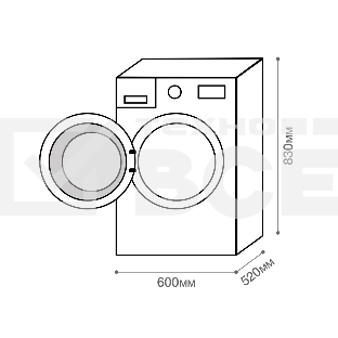 Отдельностоящая стиральная машина Kuppersberg WM 520 W, глубина 52 см, загрузка белья 8 кг, электронное/сенсорное управление, Отжим 1400 об/мин, 15 программ: Быстрая стирка 15/60мин, Быстрая стирка 60 мин, Хлопок 20 °C, Антиаллергия, Спортивная одежда, Дж