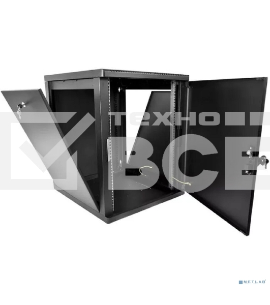 Шкаф телекоммуникационный настенный разборный ЦМО 15U (600 x 650) съемные стенки, дверь металл, черный (ШРН-М-15.650.1-9005)