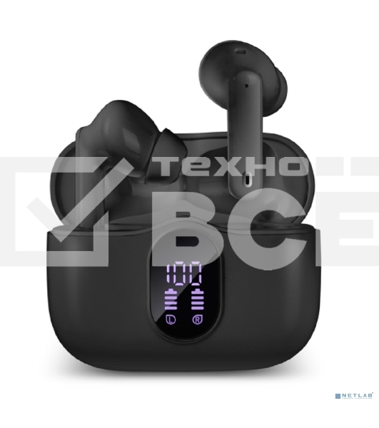 Беспроводные внутриканальные наушники с микрофоном Sven E-315B, черный (Bluetooth, TWS, ANC, ENC, APP)