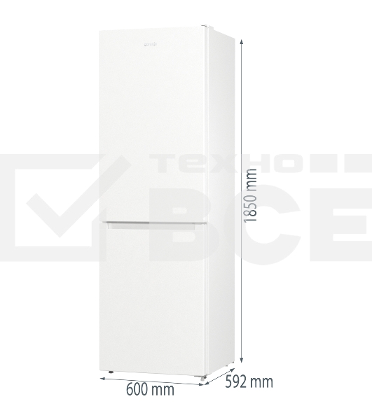 Холодильник Gorenje NRK619EEW4 белый двухкамерный 203/99л морозилка снизу, No Frost