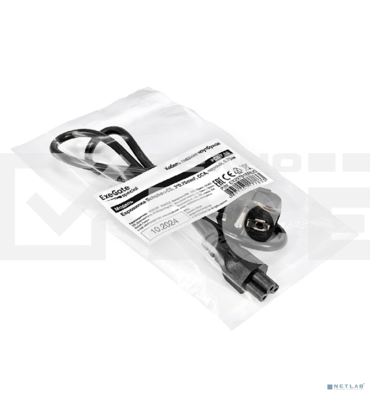 Кабель питания ноутбуков ExeGate Special PC5-7,5S (Евровилка Schuko->C5, 3*0.75мм2, CCA, черный, 0.75м)