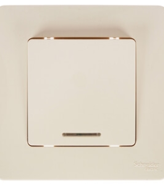 Systeme Electric Blanca внутр Беж Выключатель 1-клавишный (cх.1) с подсветкой, 10А, 250B