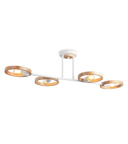 Светильник Ambrella light TR8247/4 WH/LWD белый/светлое дерево E27/4 max 40W 840*360*220