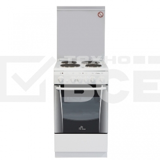 Плита электрическая De Luxe 506004.00Э (кр) белый, конфорок 4 шт, духовка 60 л, 50 см x 85 см x 60 см