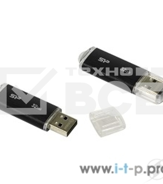 Флеш диск 32Gb Silicon Power Ultima U02 (SP032GBUF2U02V1K), USB2.0, Black