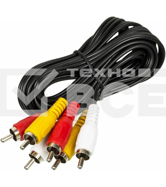 Кабель аудио-видео Ningbo 3хRCA (m)/3хRCA (m) 2м. черный (JAAC027-2)    