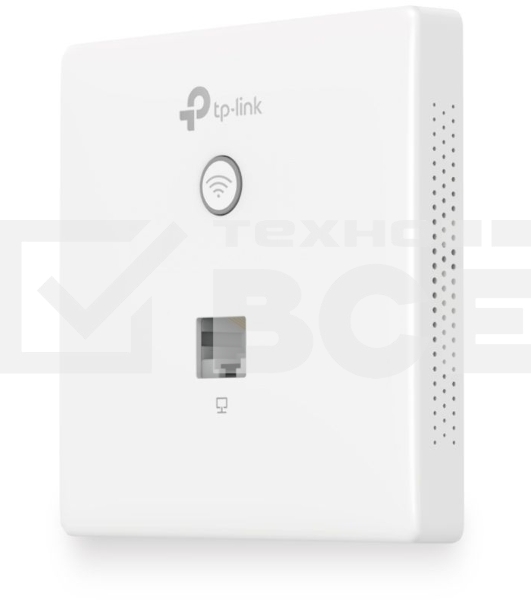 Точка доступа TP-Link Omada AC1200 wireless MU-MIMO Gigabit wall-plate Access Point, 1 Gigabit downlink port, 1 gigabit uplink port, 802.3af/at PoE in, wall plate mounting, support standalone mode and controlled by Omada SDN controller (Software/hardware/