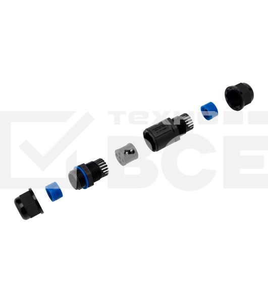 Кабельный коннектор I-образный (3PIN  0,5-1,5мм2) IP68 Rexant