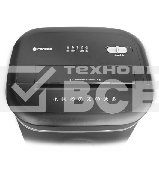 Шредер ГЕЛЕОС УМ28-5, DIN P-5 (5 ур-нь секр.), 28 литров, фрагмент 1,9х12мм, 13-14 лист (70г/м2), CD/пл.карты/скрепки/скобы,