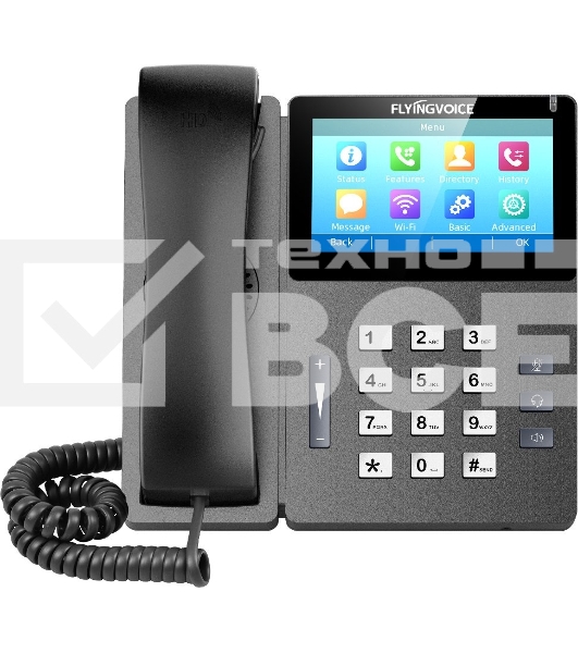 Телефон IP Flyingvoice FIP15G Plus черный (упак.:1шт)