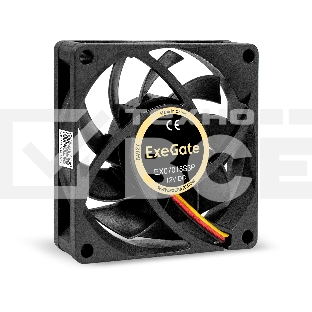 Вентилятор для корпуса ExeGate EX07015S3P черный, 70 мм, 3000 об/мин, 27 дБ, 3 pin