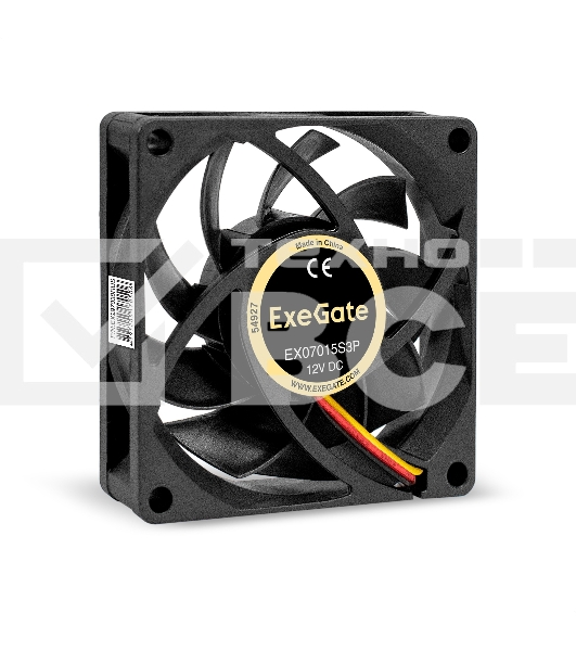 Вентилятор для корпуса ExeGate EX07015S3P черный, 70 мм, 3000 об/мин, 27 дБ, 3 pin