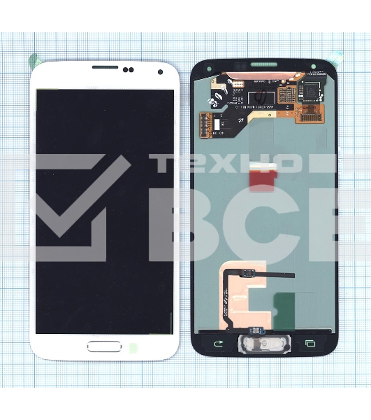 Дисплей для Samsung Galaxy S5 SM-G900H белый с кнопкой home