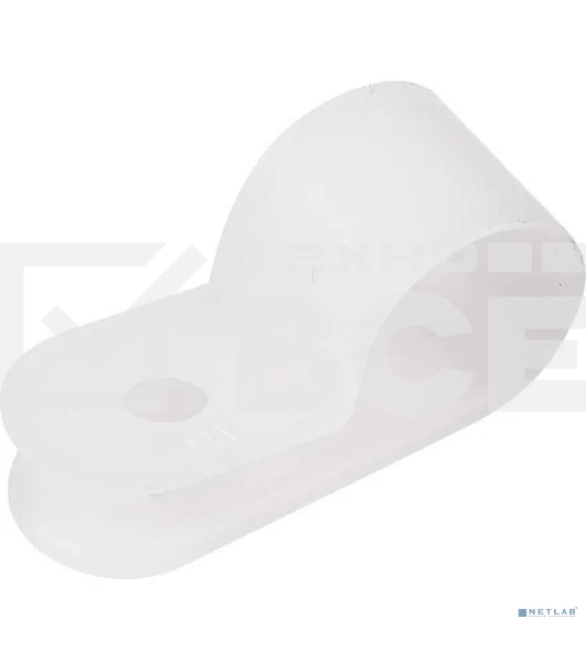 Скоба под винт Rexant 6мм, белая (50 шт/уп)