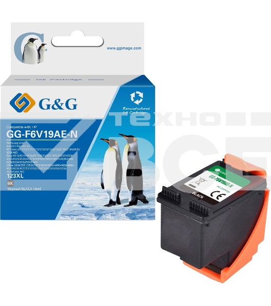 Картридж струйный G&G GG-F6V19AE-N 123XL черный (18мл) для HP DJ 1210/1212/1212/2130/2131/2132/2133/2134/2630/3639 AIO;Envy 4510/4512/4516/4517/4520/4521/4522/4523/4524/4524/4525/4526/4527/4528/5010/5012/5014/5020/5030/5032/5034/5052/5055 AIO;Office 3830/