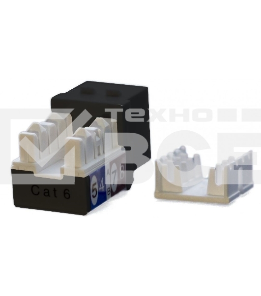Модуль универсальный Hyperline KJ9, keystone, 1хRJ45, 90°, кат. 6, неэкр., 1 шт, цвет: чёрный