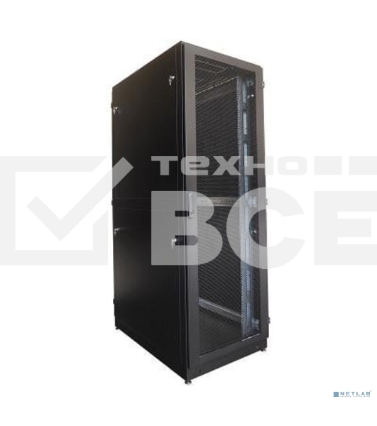 Шкаф серверный напольный 42U (800  1200) двойные перфорированные двери 2 шт., цвет черный