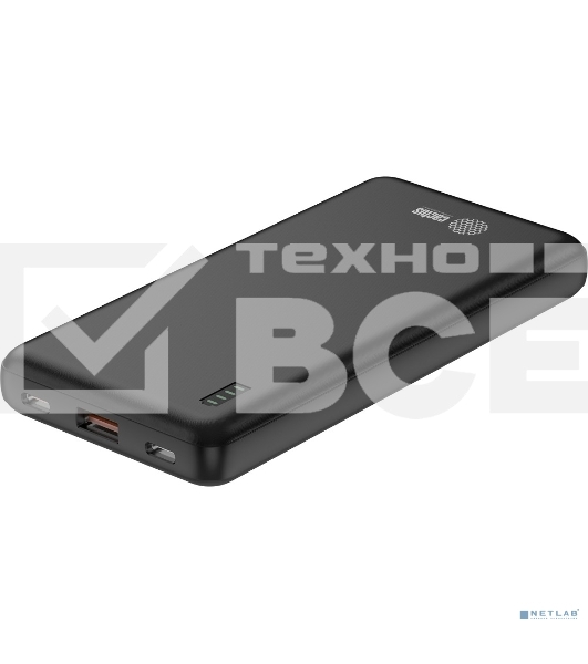 Портативный аккумулятор Cactus CS-PBFSAA-10000 10000mAh 4.5A USB-A/2xUSB-C черный