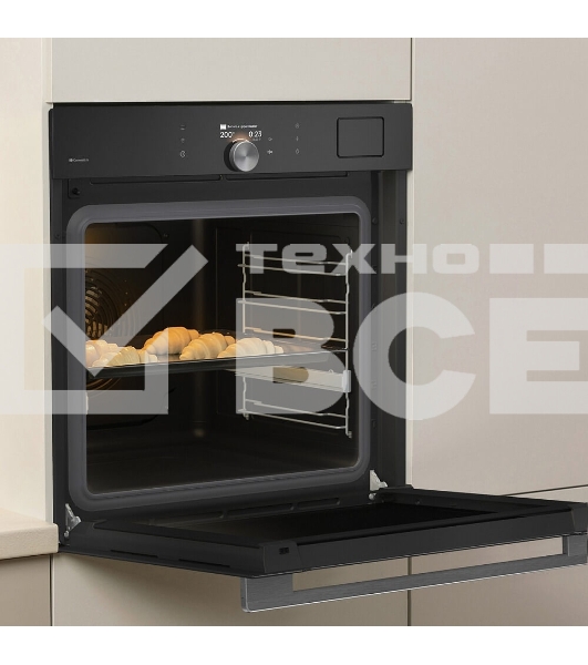 Встраиваемая электрическая духовка Gorenje BFS6148B, объем 77 л, макс. температура 230 градусов, сенсорное/поворотное управление, Wi-Fi, пар (FullSteam), сувид, AirFry, автоматические программы, телескопические направляющие на одном уровне, термощуп, динамическая система охлаждения, многоуровневое приготовление, PerfectGrill, энергоэффективность А+, черный