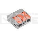 Универсальная клемма Rexant СМК 222-613/221-613, 3-проводная серый 0,5-4/6 мм² (блистер 5 шт/уп), фото 1