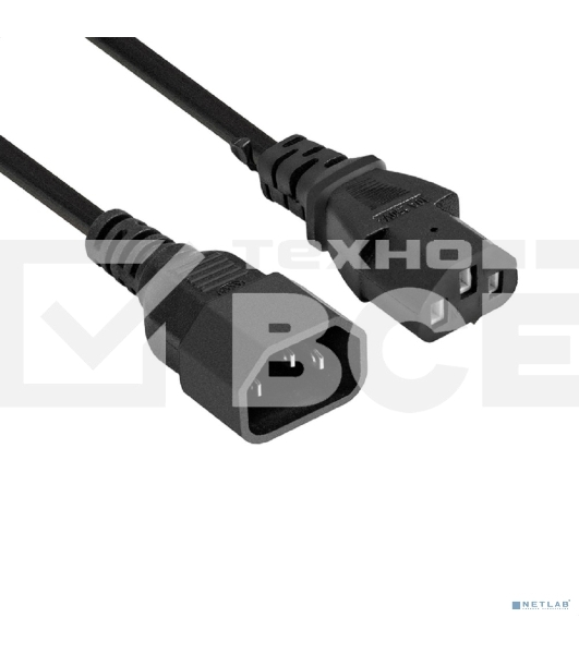 Кабель питания ExeGate Special EC-1S (C13->C14, 3*0.5мм2, CCA, черный, 1м)