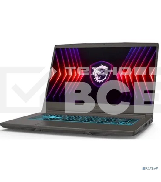 Ноутбук MSI Thin 15 B13VE-3023US Core i5 13420H 16Gb SSD 512Gb NVIDIA GeForce RTX 4050 6Gb 15.6' IPS FHD (1920x1080) Windows 11 Home Multi Language grey WiFi BT Cam
