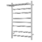 Полотенцесушитель электрический с полкой BAU Stil Shelf 50х80, 7 планок, универсальный, нерж. сталь, фото7