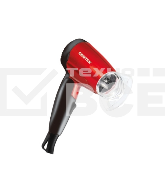 Фен Centek CT-2230 RBL красный/черный 1200Вт, 2 скорости и температуры нагрева, складная ручка
