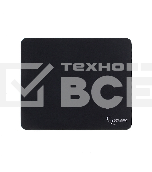 Коврик для мыши Gembird MP-BLACK, чёрный, размеры 250*200*2мм, полиэстер+резина