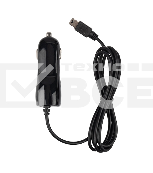 Автозарядка в прикуриватель microUSB (АЗУ) (5 V, 1000 mA) шнур спираль 1.2 м черный Rexant