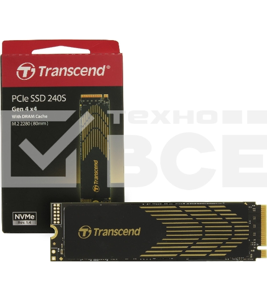 Накопитель SSD Transcend 240S, 500GB, M.2 2280, PCIe 4.0 x4, NVMe, R/W 3800/3200