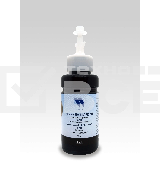 Чернила NV PRINT T6731 (C13T67314A) для аппаратов Epson L800, L805, L810, L815, L850, L1800  (70 ml) Black